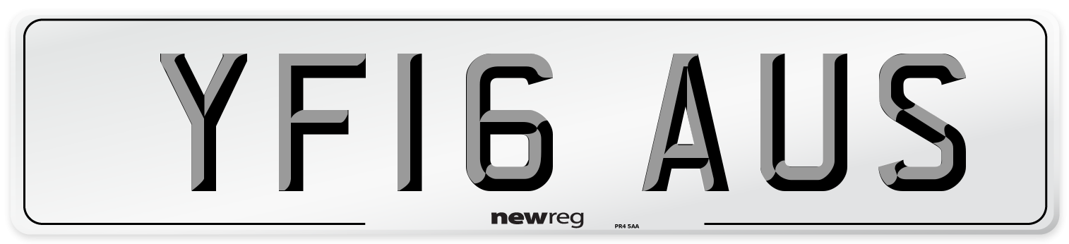 YF16 AUS Number Plate from New Reg